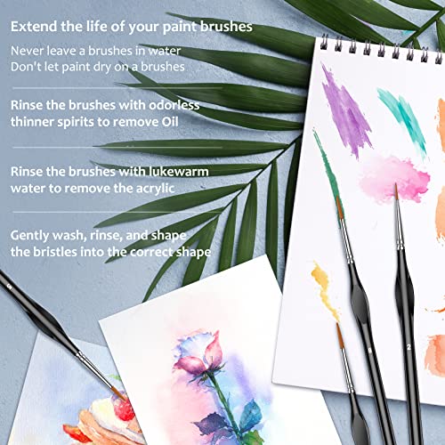 Miniature Paint Brushes,10Pcs Small Fine Tip Paintbrushes, Micro Detail Paint Brush Set, Triangular Grip Handles Art Brushes Perfect for Acrylic,