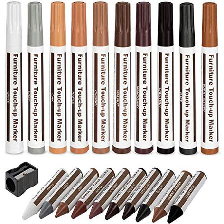 Furniture Repair Kit Wood Markers Wax Sticks, for Stains, Scratches, Wood Floors, Tables, Desks, Carpenters, Bedposts, Touch Ups, and Cover Ups (21) DAIXISM