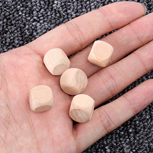 Wooden Dice 100pcs Wooden Cubes Unfinished Wooden Dice Wooden Six- sided Blank Dices Six Sides Blank Square Blocks Small Wooden Blocks DIY Craft Milisten