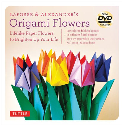 LaFosse & Alexander's Origami Flowers Kit: Lifelike Paper Flowers to Brighten Up Your Life: Kit with Origami Book, 180 Origami Papers, 20 Projects &