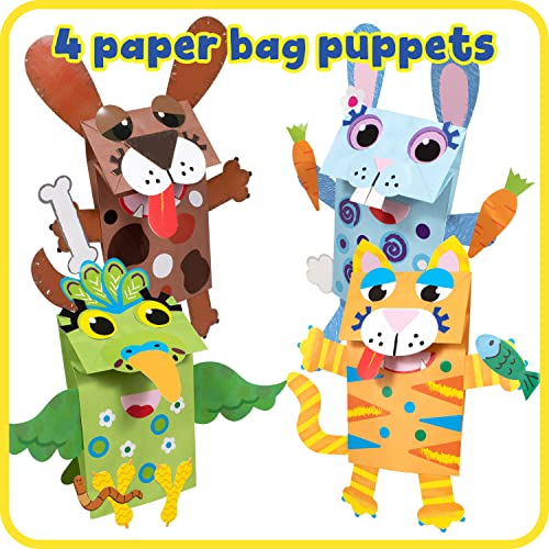 READY 2 LEARN Big Craft Combo Box - 800+ Pieces - 16 Projects for Kids Ages 4-8 - All in One Craft Kit - Paper Bag Puppets, Dough Creations and More! READY 2 LEARN