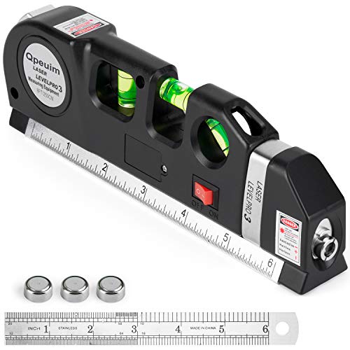 Laser Level Tool, Multipurpose Laser Level Kit Standard Cross Line Laser level Laser Line leveler Beam Tool with Metric Rulers by QPEUIM - WoodArtSupply