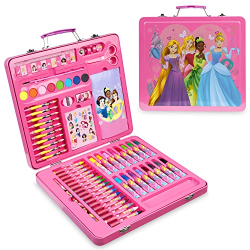 Disney Princess Art Set, Arts and Crafts for Kids 60 Pieces Colouring Sets for Girls Creative Drawing and Painting Sets for Children Art Supplies Disney
