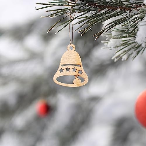 EXCEART Christmas Decorations 100 Pcs Christmas Wooden Ornaments Unfinished Wood Slices Christmas Tree Hanging Decor for DIY Crafts Christmas Holiday