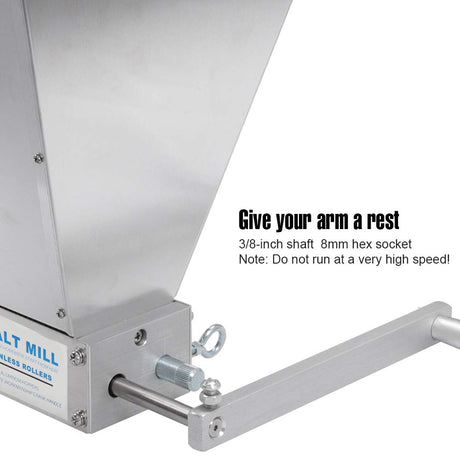 FERRODAY Malt Mill Malted Grain Mill 2 Roller Stainless Steel Malt Crusher Heavy Duty Malt Mill Homebrew Grain Crusher Adjustable Barley Grinder Low Ferroday