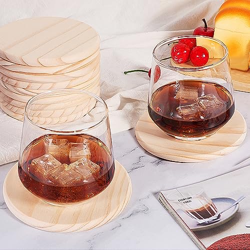 12 Pack Unfinished Wood Coasters, GOH DODD 5 Inch Wooden Coasters Crafts Blanks for DIY Drawing Painting Laser Engraving Wood Burning, Round GOH DODD