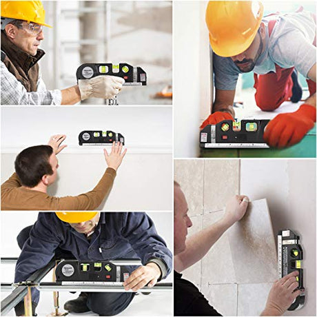Laser Level Tool, Multipurpose Laser Level Kit Standard Cross Line Laser level Laser Line leveler Beam Tool with Metric Rulers by QPEUIM QPEUIM