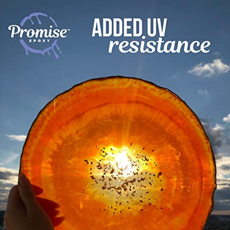 Promise Epoxy - 2 Gallon Kit of UV Art Formula Crystal Clear Coating Table Top Epoxy Resin with Superior UV Resistant Hard Finish on Tabletop, Incredible Solutions