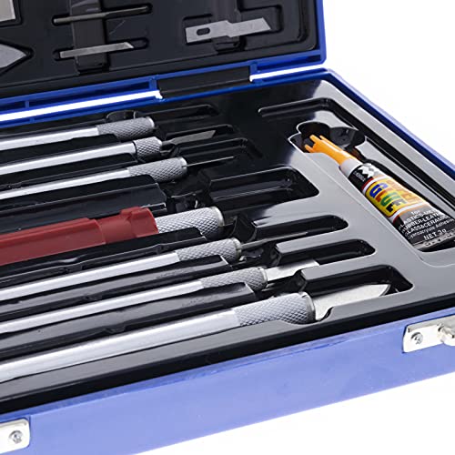 Mini Hobby Knife Set With Case Exacto Blades Kit For Carving And Whittling vector tools