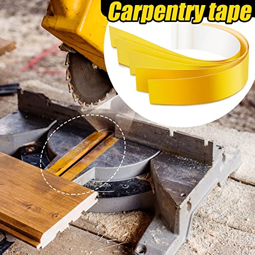 Zero Gap Woodworking Tape for More Accurate Cuts On Miter Saw Table Saw PVC Self Adhesive Strips for Positioning Wood Cutting, 2 x 14 Inch, Yellow Fabbay