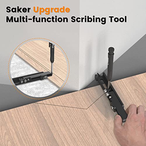 Saker Multi-function Scribing Tool- Construction Pencil- Aluminum Alloy Scribe Tool with Deep Hole Pencil,DIY Woodworking Scribe Gauge Scriber Line Saker
