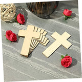 50pcs Easter Cross Cutouts Wood Crafts Unfinished Cross Unfinished Wood Cross Unfinished Blank Cross Craft Wood Chips Cross Embellishments Wood Toy SUPVOX