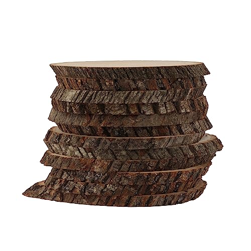 Walnut Hollow Rustic Basswood Round, Medium 7-9" Wide with Live Edge Wood (Pack of 12) - for Wood Burning, Home Décor, and Rustic Weddings - WoodArtSupply