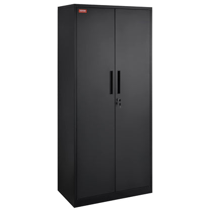 VEVOR Metal Storage Cabinet, Steel Locking Storage Cabinet with 2 Magnetic Doors and 4 Adjustable Shelves, 71'' Metal Cabinet 200 lbs Capacity per