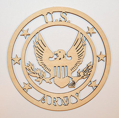 U.S. Army Badge Unfinished Wooden Military Craft Cut Outs USA05