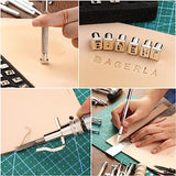 273 Pieces Leather Working Tools and Supplies with Leather Tool Box Cutting Mat Hammer Stamping Tools Needles Snaps and Rivets Kit Perfect for BAGERLA