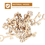 Amosfun 20 Pcs key keys for crafts wooden shapes wood santas slices blank log craft bookmarks embellishments replacement- Handmade Unfinished Wooden Amosfun