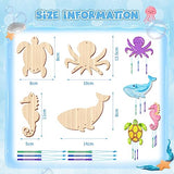 Leinuosen 32 Sets Wind Chime Kit for Kids Make Your Own Wooden Ocean Animals Wind Chime Wood Musical DIY Wind Chimes for Girls Boys Arts Crafts Leinuosen