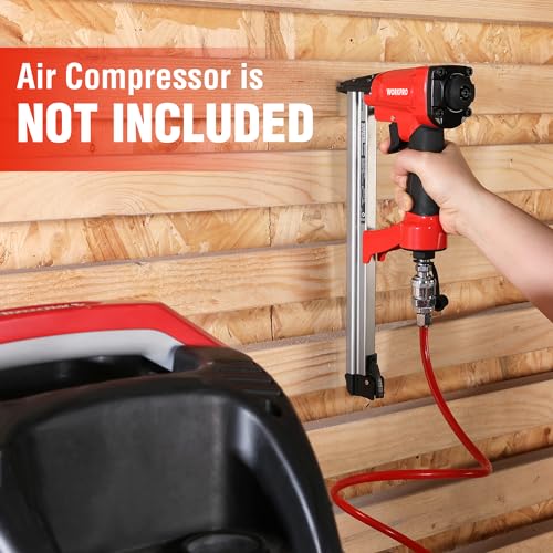 WORKPRO Pneumatic 20 Gauge Staple Gun, Oil-Free T50 Upholstery Stapler with 1260pcs 1/4" to 5/8" Staples, 200pcs Staple Capacity, Adjustable Exhaust, WORKPRO