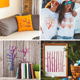 8 Pieces Reusable Tree Stencils Aspen Trees Stencils Reversed Branches Stencils Painting Tree Template Plastic Drawing Stencils for Canvas Wood Wall Chinco