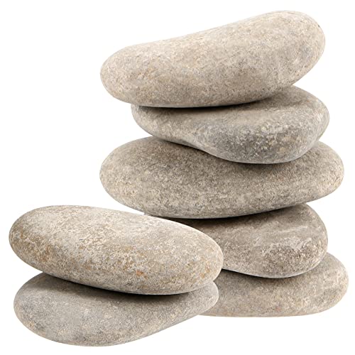 SINJEUN 16 PCS 3-4 Inch Large River Rocks for Painting, Bulk 10 lbs Craft Stones for Rock Painting, Natural River Rocks, Decoration, Smooth Painting