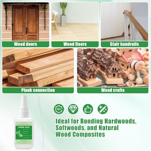 50g Wood Glue Clear- Heavy Duty Wood Glue for Furniture Woodworking, Strong Adhesive Waterproof Super Glue Gel for Wood Crafts LifeisLuck