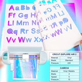 GIRAFVYINL White Holographic Opal Vinyl 12” X 10FT Permanent Adhesive Vinyl Roll for cricut,DIY Home and Car Decor,Tumbler (White) GIRAFVINYL