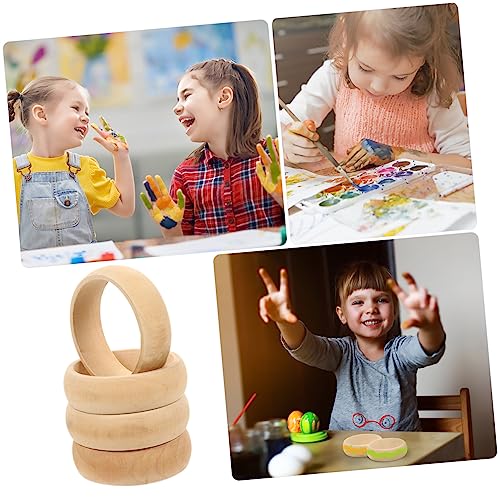 TEHAUX 12 pcs DIY Wooden Bracelet Wood Bangle Bracelets Wooden Cuff Bangle Unfinished Wood Bangle Slap Bracelets for Unfinished Wood Ring Wood Wrist TEHAUX