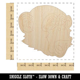Surprised Chimpanzee Ape Head Monkey Unfinished Wood Shape Piece Cutout for DIY Craft Projects - 1/4 Inch Thick - 6.25 Inch Size Sniggle Sloth