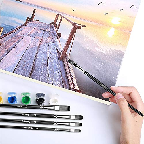 VIKEWE Professional Paint Brushes Set - 16 PCS Paint Brush with Oil Painting Knife and Sponge, Suitable for Acrylic, Watercolor, Oil and Gouache