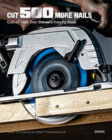 CRALY 6-1/2 Inch 24 Teeth Wood Cutting Framing Circular Saw Blade, 5/8 Inch Arbor, Carbide Tipped, Thin Kerf, Black Ice Coating, for Plywood, MDF, CRALY