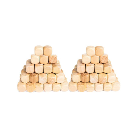 MAGICLULU Wooden Letters Square Wood Dice 50pcs Wooden Blank Six- Sided Dice Unfinished Wooden Blank Dice Wooden Cubes Wooden Square Blocks for DIY MAGICLULU