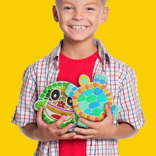 Stepping Stone Painting Kit for Kids - Paint 5 Garden Stones - Arts and Crafts for Boys & Girls Ages 4-12 - Gifts for Kid, Boy, Girl Age 4, 5, 6, 7, Dan&Darci