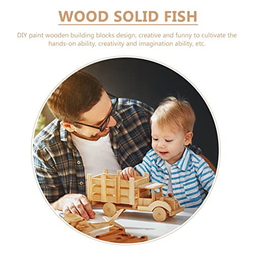 COHEALI 100pcs Unfinished Wooden Fish Cutout Shapes Blank Wood Animal Slices for DIY Arts Crafts Painting Summer Ocean Sea Theme Party Decorations COHEALI