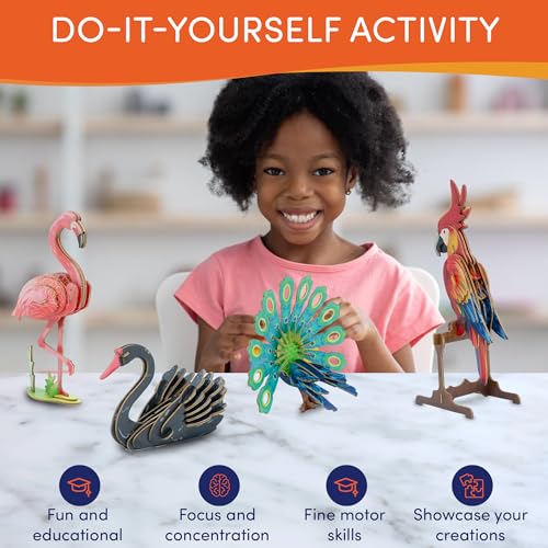 4-in-1 3D Wooden Bird Puzzle Set for Creative Kids - DIY Model Building Kits Smartstoy