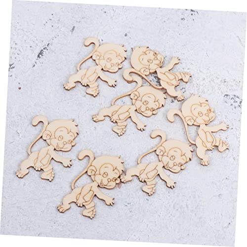COHEALI 40 Pcs Wood Letters Crafts Wooden Ornaments Unfinished Xmas Table Centerpieces Unfinished Wood Monkey Cutout Shapes Table Top Decor DIY COHEALI