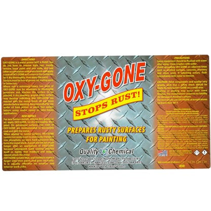 Quality Chemical Oxy-Gone Rust Remover and Metal Treatment / Rust Repair / Prepares surfaces for painting / 1 gallon (128 oz.)