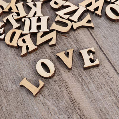 Artibetter 50pcs Unfinished Wood Letters Wood Letters Sign Puzzles for Wood Letters for Wall Decor Unfinished Wood Alphabet Letters Wood Craft Slices