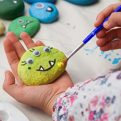 YISZM Rock Painting Kit for Kids Ages 4-12, Arts and Crafts for Girls & Boys, 10 Smooth River Rocks for Painting, Outdoor Toys for Kids Ages 4-8,
