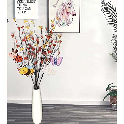 Unfinished Wooden Cutouts 8 Styles Butterfly Bee Sunflowers Spring Wood Slices Hanging Ornaments Blank Wooden Paint Crafts for Kids Painting, DIY Bunhum