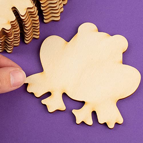 Pack of 24 Unfinished Wood Frog Cutouts by Factory Direct Craft - Blank Wooden Toad Shapes Like The Frogs The Princess Kissed for Wedding and - WoodArtSupply