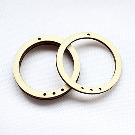 20PCS of 50mm Natural Blank Wooden Circle Earrings 4 Holes Party Oraments Rustic Wood Tags Supplies Craft 2.0" (Wood) RUIXUAN