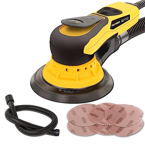 PHENDO Electric Random Orbital Sander Brushless 350W 3A Multi-function Variable Speed Corded Orbital Sanders Machine For Woodworking, Car, Drywall - WoodArtSupply