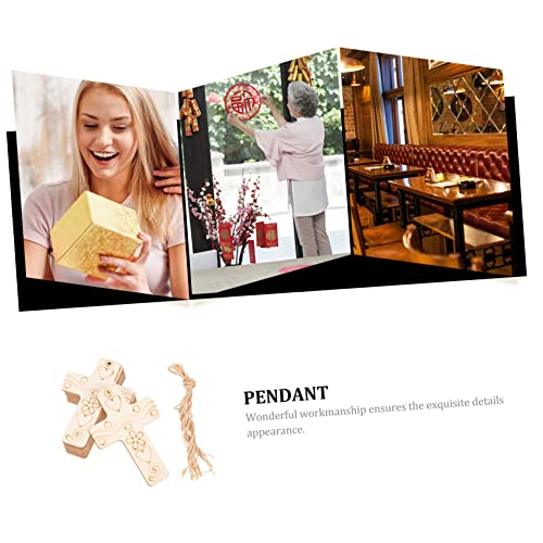 50 Sets Blank Cross Wood Piece Wood Crafts Woody Decorations for Home Cross Wood Slices Wood Cross Ornaments Unfinished Wood Cross Unfinished Wooden SEWACC