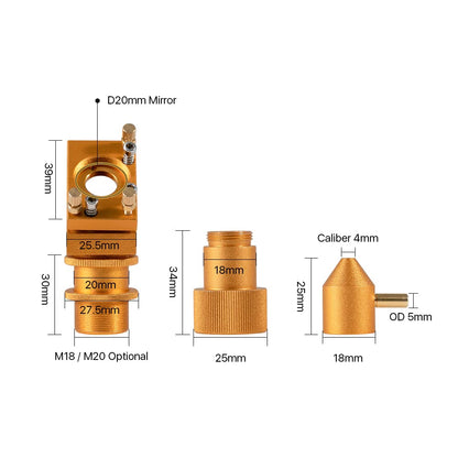 Cloudray K Series Head Set D20 FL50.8 for 2030 4060 K40 Laser Engraver Cutting Machine - WoodArtSupply