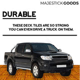 Interlocking Deck Tiles 8 Pack - Snap Together Wood Flooring | 12 x Acacia Hardwood Outdoor for Patio Click Floor Decking Tile Outdoors Balcony Majestick Goods