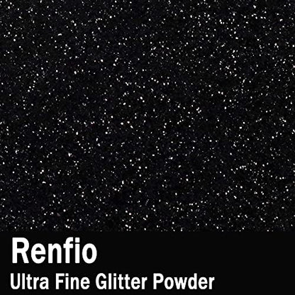 Renfio Ultra Fine Glitter Powder Metallic Resin Glitter 1.75 Oz (50g) PET Flakes Crafts Sequins 1/128" 0.008" 0.2mm Epoxy Chips Flakes for Tumblers - WoodArtSupply