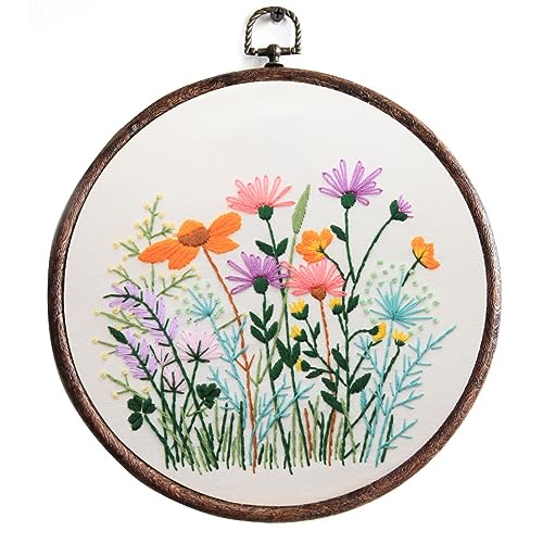 Maydear Stamped Embroidery Kit for Beginners with Pattern, Cross Stitch kit, Embroidery Starter Kit Including Embroidery Hoop, Color Threads and Maydear