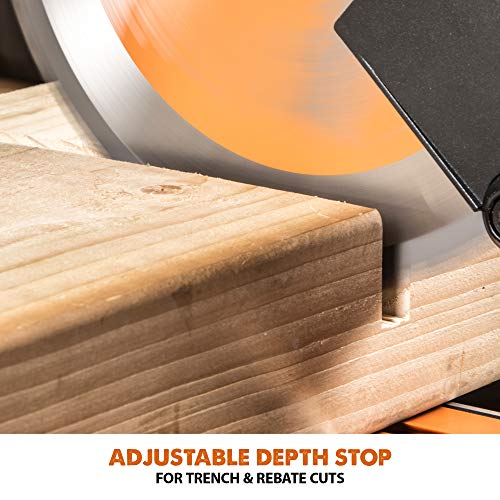 Evolution Power Tools R255SMS+ PLUS 10-Inch Sliding Miter Saw Plus Multi-Material Multi-Purpose Cutting Cuts Metal, Plastic, Wood & More 0˚ - 45˚ Evolution