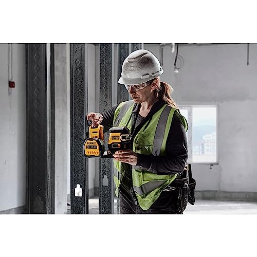 DEWALT 20V/12V MAX Laser Level, Cross Line Laser and 5 Spot Laser, Green, Bare Tool Only (DCLE34520GB),Yellow - WoodArtSupply